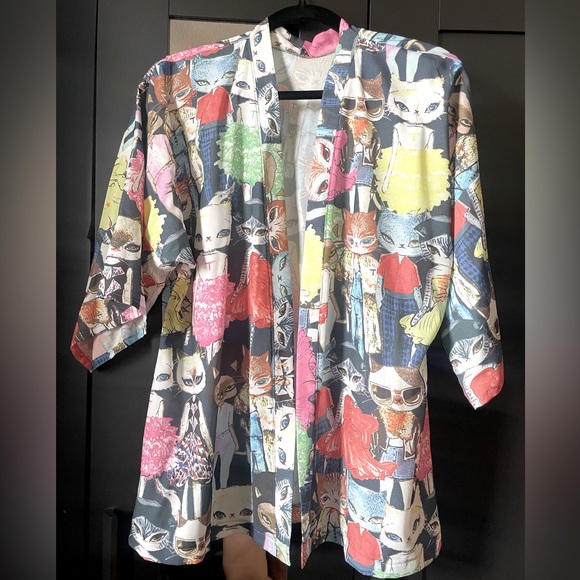 NEW Cat Kimono Jacket - Picture 2 of 5